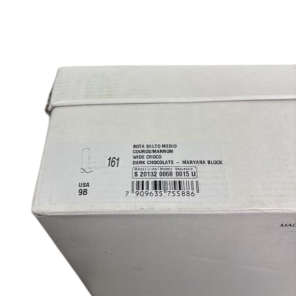 Schutz Maryana Crocodile Embossed Leather Wide Block Boots Dark Brown Sz 9 NWB - Picture 12 of 12